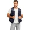imageFlygo Mens Fishing Vest Utility Lightweight Outdoor Travel Safari Photo Cargo Vest with 16 PocketsNavy Bluemesh
