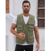 imageFlygo Mens Fishing Vest Utility Lightweight Outdoor Travel Safari Photo Cargo Vest with 16 PocketsStyle 01 Army Green