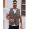 imageFlygo Mens Fishing Vest Utility Lightweight Outdoor Travel Safari Photo Cargo Vest with 16 PocketsStyle 01 Grey