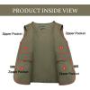 imageFlygo Mens Fishing Vest Utility Lightweight Outdoor Travel Safari Photo Cargo Vest with 16 PocketsStyle 01 Khaki