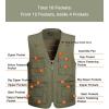 imageFlygo Mens Fishing Vest Utility Lightweight Outdoor Travel Safari Photo Cargo Vest with 16 PocketsStyle 01 Khaki