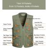 imageFlygo Mens Fishing Vest Utility Lightweight Outdoor Travel Safari Photo Cargo Vest with 16 PocketsStyle 01 Light Khaki