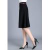 imageFlygo Womens ALine High Waisted Pleated Flared Knee Length Midi Skirt with BeltBlack