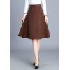 imageFlygo Womens ALine High Waisted Pleated Flared Knee Length Midi Skirt with BeltKhaki