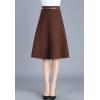 imageFlygo Womens ALine High Waisted Pleated Flared Knee Length Midi Skirt with BeltKhaki
