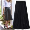 imageFlygo Womens High Waist A Line Boho Pleated Chiffon Skirt Flowy Maxi Midi SkortsBlack