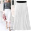 imageFlygo Womens High Waist A Line Boho Pleated Chiffon Skirt Flowy Maxi Midi SkortsWhite