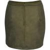 imageFlygo Womens High Waist Button Front Faux Suede ALine Mini SkirtArmy Green