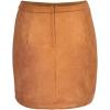 imageFlygo Womens High Waist Button Front Faux Suede ALine Mini SkirtKhaki