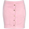 imageFlygo Womens High Waist Button Front Faux Suede ALine Mini SkirtPink