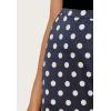 imageFlygo Womens Summer Boho Side Split Polka Dot Mid Long SkirtNavy