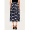 imageFlygo Womens Summer Boho Side Split Polka Dot Mid Long SkirtNavy