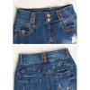 imageFlygo Womens Summer Irregular Pearl Stretch High Waist Bodycon Denim SkirtDark Blue