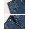 imageFlygo Womens Summer Irregular Pearl Stretch High Waist Bodycon Denim SkirtDark Blue