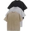 imageFlygo 3 Pack Boys Girls TShirts Cotton Acid Washed Oversized Tee Shirts Kids Loose Short Sleeve Summer Basic T Shirt TopsBlackkhakilightgrey