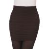 imageFlygo Womens Ruched Stretchy Pencil Skirt Bodycon Above Knee Mini SkirtsCoffee