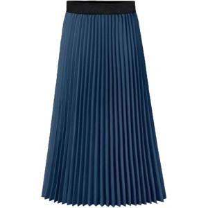 imageFlygo Womens High Waist A Line Boho Pleated Chiffon Skirt Flowy Maxi Midi SkortsNavy