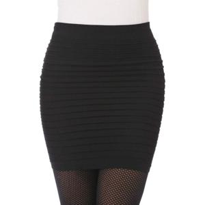 imageFlygo Womens Ruched Stretchy Pencil Skirt Bodycon Above Knee Mini SkirtsBlack