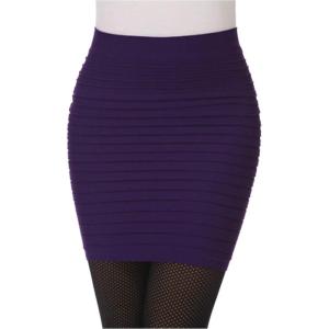 imageFlygo Womens Ruched Stretchy Pencil Skirt Bodycon Above Knee Mini SkirtsDark Purple