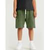 imageFlygo 2 Pack Boys Girls Cotton Shorts Acid Washed Active Pull On Jogger Shorts Kids Casual Athletic Loose Fit 514YBlackarmygreen