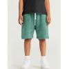 imageFlygo 2 Pack Boys Girls Cotton Shorts Acid Washed Active Pull On Jogger Shorts Kids Casual Athletic Loose Fit 514YBlackgreen