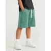 imageFlygo 2 Pack Boys Girls Cotton Shorts Acid Washed Active Pull On Jogger Shorts Kids Casual Athletic Loose Fit 514YBlackgreen