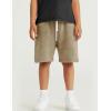 imageFlygo 2 Pack Boys Girls Cotton Shorts Acid Washed Active Pull On Jogger Shorts Kids Casual Athletic Loose Fit 514YBlackkhaki