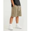 imageFlygo 2 Pack Boys Girls Cotton Shorts Acid Washed Active Pull On Jogger Shorts Kids Casual Athletic Loose Fit 514YBlackkhaki