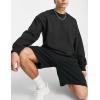imageFlygo Mens Crewneck Sweatshirt Fleece Pullover Top Oversized Casual Long Sleeve Sweatshirts Sweater Fashion StreetwearBlack