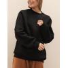 imageFlygo Mens Crewneck Sweatshirt Fleece Pullover Top Oversized Casual Long Sleeve Sweatshirts Sweater Fashion StreetwearBlack