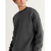 imageFlygo Mens Crewneck Sweatshirt Fleece Pullover Top Oversized Casual Long Sleeve Sweatshirts Sweater Fashion StreetwearDark Grey