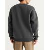 imageFlygo Mens Crewneck Sweatshirt Fleece Pullover Top Oversized Casual Long Sleeve Sweatshirts Sweater Fashion StreetwearDark Grey