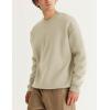 imageFlygo Mens Crewneck Sweatshirt Fleece Pullover Top Oversized Casual Long Sleeve Sweatshirts Sweater Fashion StreetwearKhaki