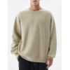 imageFlygo Mens Crewneck Sweatshirt Fleece Pullover Top Oversized Casual Long Sleeve Sweatshirts Sweater Fashion StreetwearKhaki