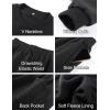 imageFlygo Women Sweat Set Sweatsuit Fleece 2 Piece Joggers Tracksuit Outfits Crop Sweatshirt Sweatpants SetsBlack