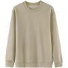 imageFlygo Mens Crewneck Sweatshirt Fleece Pullover Top Oversized Casual Long Sleeve Sweatshirts Sweater Fashion StreetwearKhaki