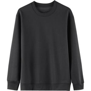 imageFlygo Mens Crewneck Sweatshirt Fleece Pullover Top Oversized Casual Long Sleeve Sweatshirts Sweater Fashion StreetwearDark Grey