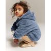 imageFlygo Girls Fuzzy Pants Set Crop Hoodie Bear Ear Two Piece Outfits Fluffy Sweatshirt and Fleece Pants SweatsuitBlue