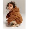 imageFlygo Girls Fuzzy Pants Set Crop Hoodie Bear Ear Two Piece Outfits Fluffy Sweatshirt and Fleece Pants SweatsuitBrown