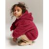 imageFlygo Girls Fuzzy Pants Set Crop Hoodie Bear Ear Two Piece Outfits Fluffy Sweatshirt and Fleece Pants SweatsuitRed