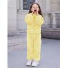 imageFlygo Girls Fuzzy Pants Set Crop Hoodie Bear Ear Two Piece Outfits Fluffy Sweatshirt and Fleece Pants SweatsuitYellow