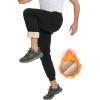 imageFlygo Mens Fleece Pants Winter Warm Joggers Pants Active Sherpa Lined SweatpantsBlack