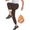 imageFlygo Mens Fleece Pants Winter Warm Joggers Pants Active Sherpa Lined SweatpantsBrown