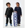 imageFlygo Unisex Boys Girls Fleece Lined Crewneck Sweatshirt Kids Warm Sherpa Pullover Sweater Sweatshirts Fall Winter ClothesNavy