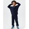imageFlygo Unisex Boys Girls Fleece Lined Crewneck Sweatshirt Kids Warm Sherpa Pullover Sweater Sweatshirts Fall Winter ClothesNavy