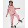 imageFlygo Unisex Boys Girls Fleece Lined Crewneck Sweatshirt Kids Warm Sherpa Pullover Sweater Sweatshirts Fall Winter ClothesPink