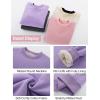 imageFlygo Unisex Boys Girls Fleece Lined Crewneck Sweatshirt Kids Warm Sherpa Pullover Sweater Sweatshirts Fall Winter ClothesPurple