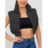 imageFlygo Womens Cropped Puffer Vest Zip Up Stand Collar Sleeveless Padded Bubble Vest02 Black