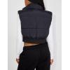 imageFlygo Womens Cropped Puffer Vest Zip Up Stand Collar Sleeveless Padded Bubble Vest02 Black