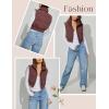 imageFlygo Womens Cropped Puffer Vest Zip Up Stand Collar Sleeveless Padded Bubble Vest02 Burgundy